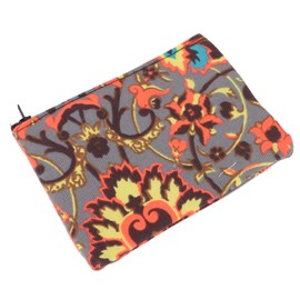 GURU SHOP Colourful Boho Purse, Upcyceling Fabric Purse, Grey/Orange, Men/Women, Cotton, Size: One Size, 10 x 13 x 1 cm, Wallets, gray, Casual