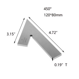 T Tulead 45 Degree Machinist Square 4.72"×3.15" Steel Miter Square Machinist Angle Ruler Precision Square for Engineer Woodworker
