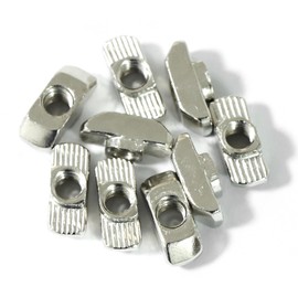 Abeicy 1/4"-20 Threaded Standard Steel Drop in T-Nut, Drop-in T-Nuts Accessory Hardwares for 15 40 Series Aluminum Extrusion Profiles Rail, 20 Packs