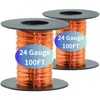 Awilzzoe 200 Feet 24 Gauge 99.9% Pure Soft Copper Wire