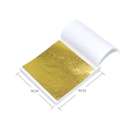Meiyea Gold Leaf Gilding Flakes Imitation Gold Metallic Foil Flakes for Nails Art, Paintings, DIY Crafts, Resin Art (Each Pack 100 Gold Foil Sheets)