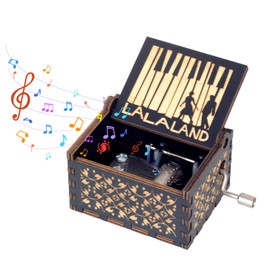 BeyHer Vintage Laser Engraved I Can't Help to Falling in Love with You Hand Cranked Music Box for Her Women Wife, Gift Ideal for Christmas Birthday Valentine's Day Anniversary (Style 1)
