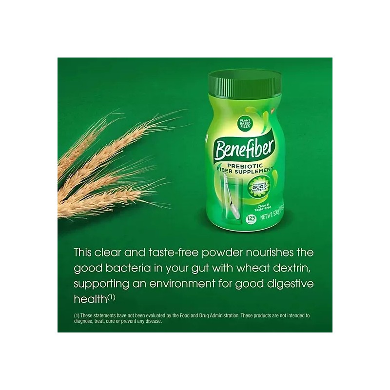 2 Pack Benefiber Original Fiber Supplement Powder Taste Free, 17.6