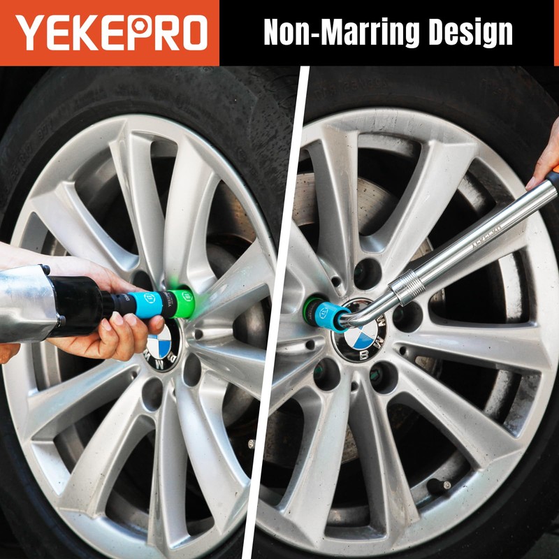 YEKEPRO Lug Nut Socket Set, 8 Size 1/2-Inch Drive Wheel