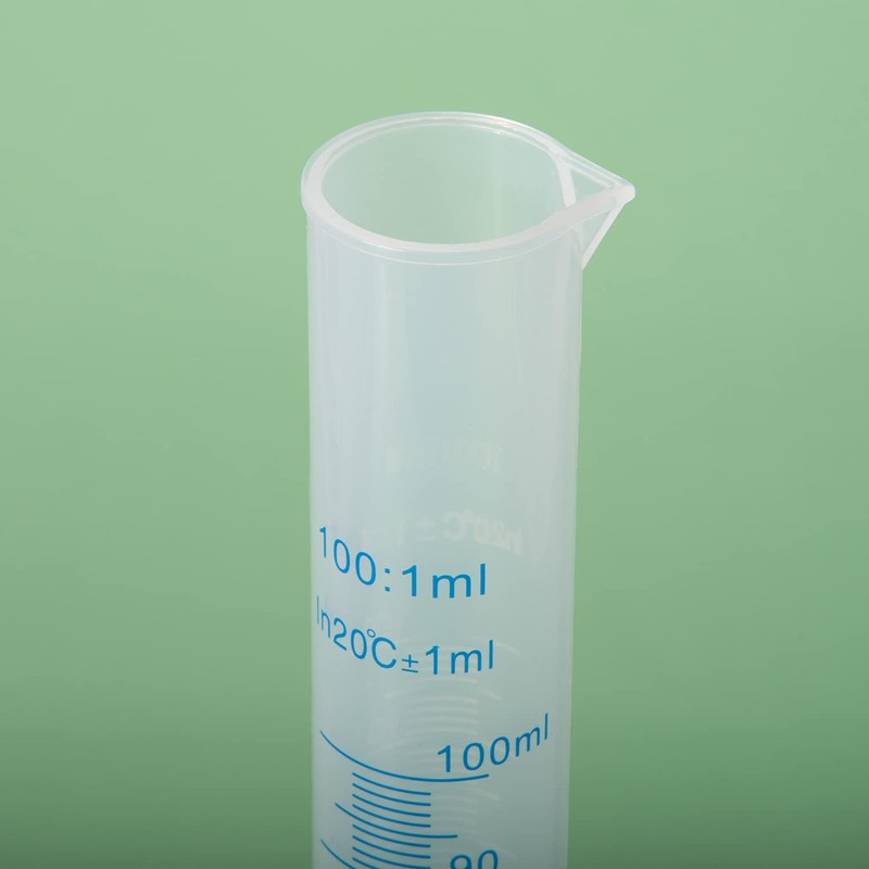 Euvoym 1 Piece 100ml Transparent Blue Line Measuring Graduated Cylinder