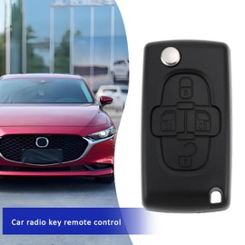 Briny River Car Radio Key Remote Control Chip ID46 4 Buttons Compatible with Peugeot 1007 807 Compatible with Citroen C8 (HU83)