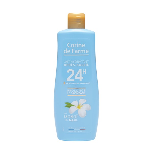 Corine de Farme - Moisturising and After-Sun Extension Milk – Bronzing Activator – with Tahitian Monoï – Lotion for Body and Face – Moisturises 24 hours – 250 ml – Made in France