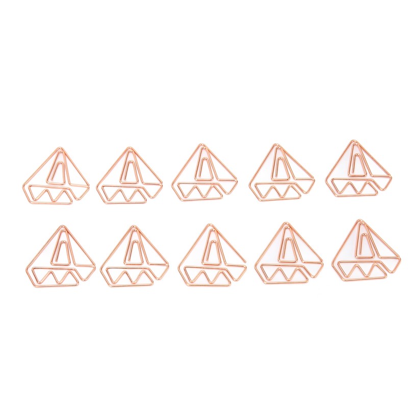 100pcs Rose Gold Paper Clips Cute Diamond Shaped Multifunctional Metal