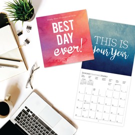 Graphique 2026 Best Day Ever Mini Wall Calendar | 7” x 7” | Thick Paper | Home & Office Organizer | Large Monthly Grid | 3 Languages & Marked Holidays | 4 Month Preview Page for 2027