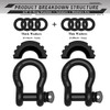 AUTMATCH D Ring Shackle 3/4" Shackles (2 Pack) 41,887Ibs Break