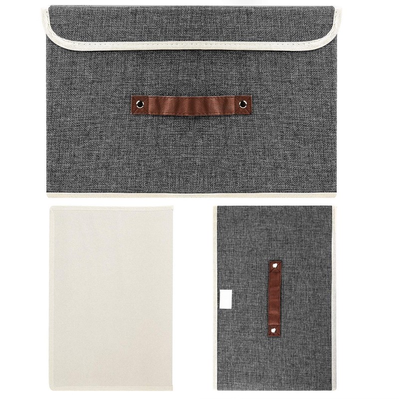 TYEERS 2x Foldable Storage Boxes with Lids, Storage for Clothes,