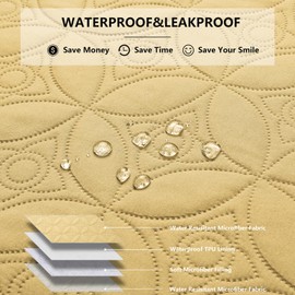 Tuffeel Waterproof Dog Blanket, 30x30 inches Small Pet Couch Covers for Sofa, Chair Bed Furniture Protector from Dogs Washable and Reversible-Sand+Cream