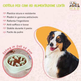 SP SEMPRE + Plastic Dog Bowls Anti Swallow Dog Treat Holder Slow Feeding Anti Choking Ideal for Voracious Dogs in Labyrinth to Prevent Stomach Twisting