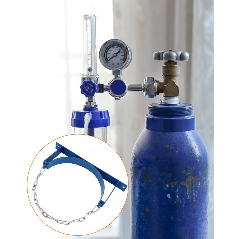 QWORK Steel Wall-Mounted Bracket for Cylinder, 2 Pack Gas Cylinder