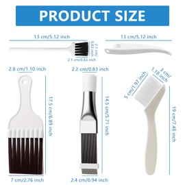 4 Stück Kondensator Kamm Lamellenkamm, Bürste für Klimaanlage Reiniger, Wärmepumpentrockner Reinigungsbürste, Kondensator Kamm Trockner Lamellenreinige für Fin Spule Kondensator