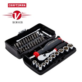 CRAFTSMAN V-SERIES Socket Set and Screwdriver Bit Set, SAE, 1/4" Drive, 38 Piece (CMMT45750V)