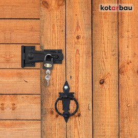 KOTARBAU® Hasp 150 x 45 mm Deadbolt Lock with Padlock Powder-Coated Steel Black Hasp Safety Hasp Gate Lock Garden Gate Latch Door Bolt Lockable Locking