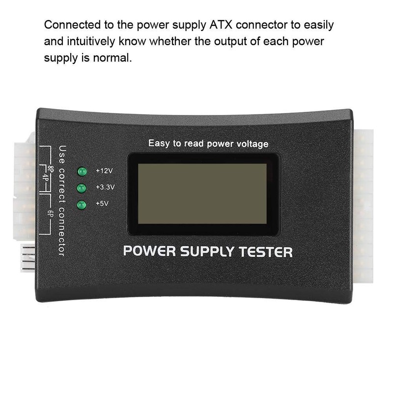 20/24 4/6/8 Pin Computer PC Power Supply Tester with LCD
