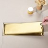 DEOKXZ Linear Shower Drain Pipe 12 Inches Brushed Gold, with
