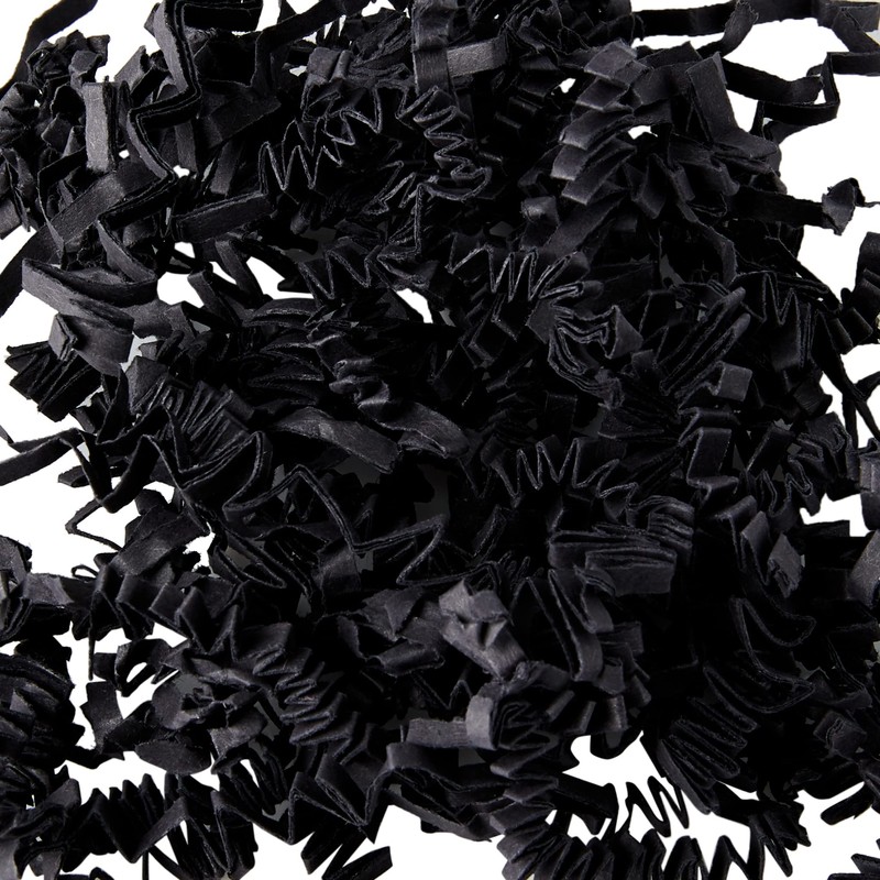 Box.it.pack.it Shredded Crinkle ZigZag Kraft Paper, Black, 200g