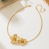 Vurotry Hibiscus Flower Necklace for Women Chunky Gold Flower Necklace