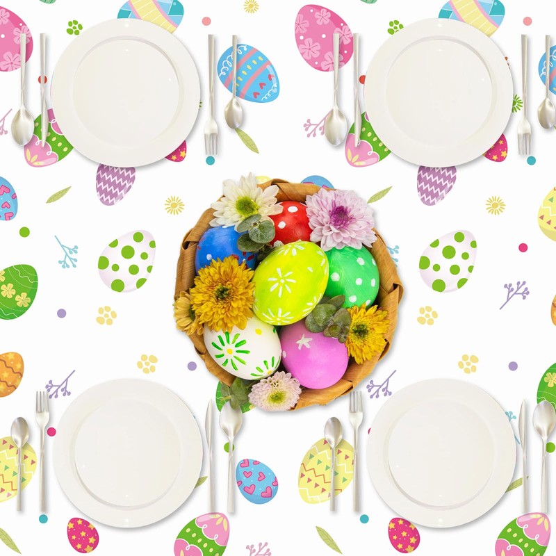 YIAJIA Easter Table Cloth, Easter Table Decorations, Easter Egg Hunt