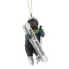 The Bridge Collection 3.75" Skiing Resin Black Bear Ornament -