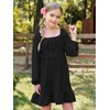 Batermoon Girls Long Sleeve Tie Back Dress Kids Fall Square