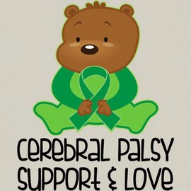 CafePress Cerebral Palsy Support Bear Canvas Tote Top Zipper Closure