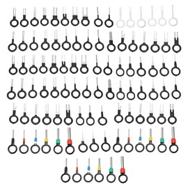 Partuto 100 Pcs Key Shape Universal Terminal Removal Tool Assortment Kit Car Truck Motorcycle Boat Wire Connector Terminal Pin Extractor Kit Black