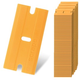 MulWark Plastic Razor Blades, 200Pcs Double Edged Plastic Blades, Plastic Scraper Blades Suit for Most Safety Razor Blade Scraper for Scraping Labels Stickers Decals Adhesives and Cleaning Glass