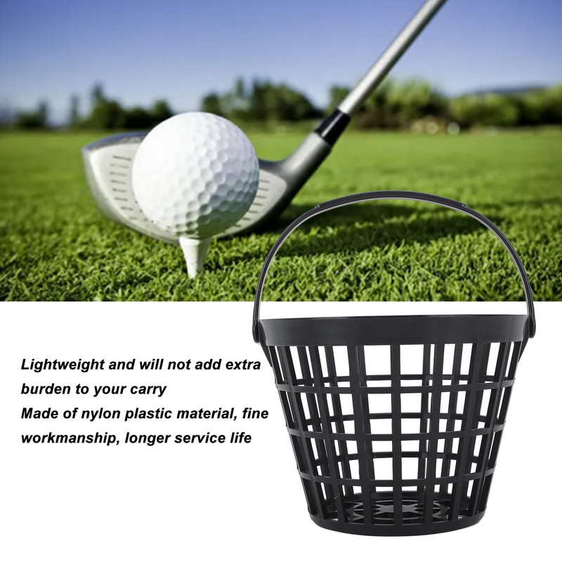 Black Golf Ball Basket Nylon Plastic Golfball Container Golf Ball