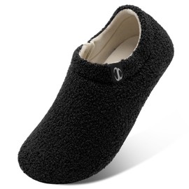 Scurtain Unisex Slippers - Men's & Women's House & Travel Slippers - Black, 4.5-5.5 W/3-4 M