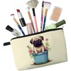 Livel lhood Floral Pug Makeup Bag Cute Small Organizer Zipper