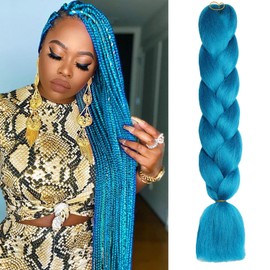 ShowJarlly Braids Extensions Ombre Jumbo Braids Synthetic Hair for Braiding 24 Inch Hair Braiding Extensions 1 Piece for Hair for Braiding Box Braid for Braiding Braids (Navy Blue#)