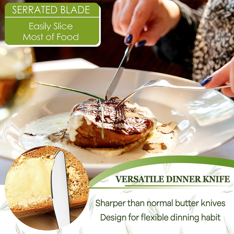 HaWare 40-Piece Silverware Set Service for 8, Stainless Steel Flatware