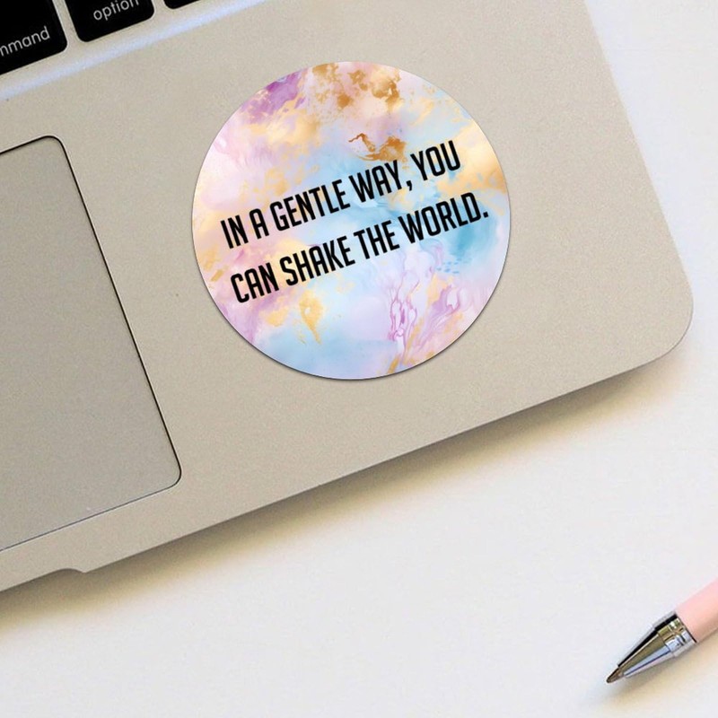 100pcs Words Quotes Round Stickers in A Gentle Way You