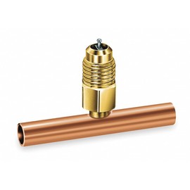 JB Industries 1/4" Access Valve Tee, Brass/Copper