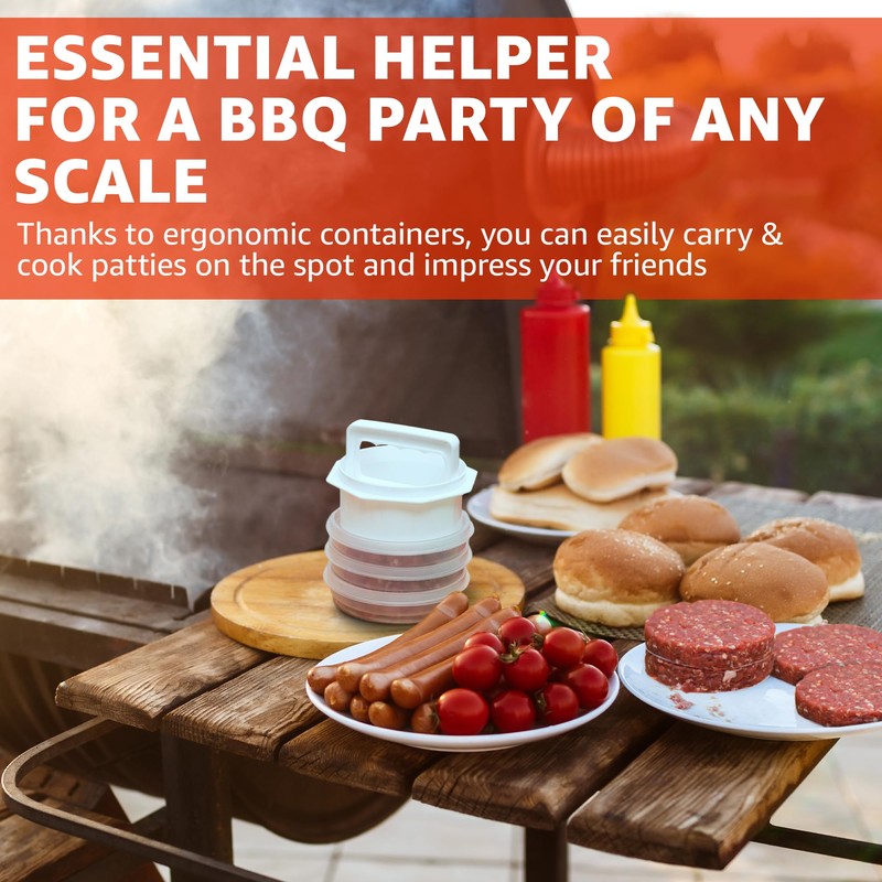 Mission Gallery Hamburger Press Patty Maker - 4 in1, Burger