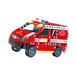 Perfeclan Model Car Kits,Stem Building Toy Set,Car Building Kits,Assembly Metal Vehicles Toy Erector Set Toys for Boys Girls Age 8-12, Fire truck