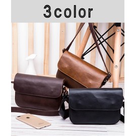 Capprecier Mini Shoulder Bag, Men's Small PU Leather Lightweight Crossbody Sacoche Bag, Magnetic Closure, Stylish for Commuting, Walking, Travel, Braun