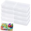 Cisolen 10Pcs Small Plastic Containers with Lids Mini Rectangular Empty