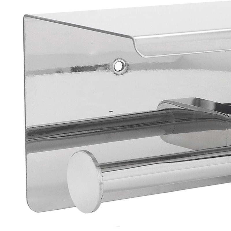 Stainless Steel Toilet Paper Holder with Shelf Self Adhesive Punch