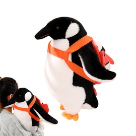 AQCQDQ Simulation Penguin Plush Toy, Cuddly Toy, Cute Backpack Penguin Plush Doll, Travel Penguin Plush Toy with School Bag, Sea Animals Toy, Birthday Gift for Children (20 cm)