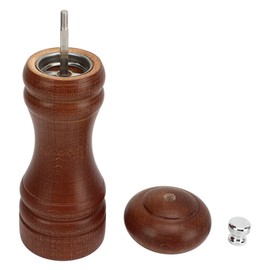 Wooden Pepper Grinder Refillable Rustproof Stainless Steel Core Manual Salt and Pepper Grinder Mill for Kitchen Outdoor 17cm/6.7in