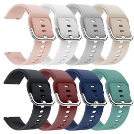 IDW25 Smart Watch Bands, Compatible for SENBONO IDW25 / BOOOMIC IDW25 / Mikego IDW25 / KALINCO IDW25 Soft Silicone Smart Watch Bands Adjustable Straps Quick Release Replacement Wristbands (8-PACK)
