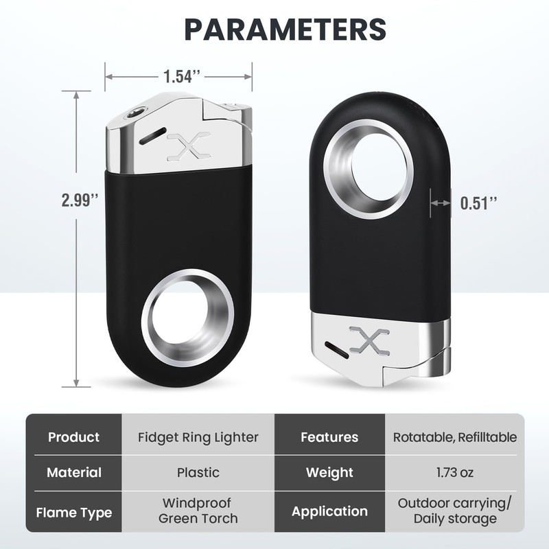 KAMBOLLY Cool Ring Lighter Creative Spinner Fidget Lighter, Keychain Lighters