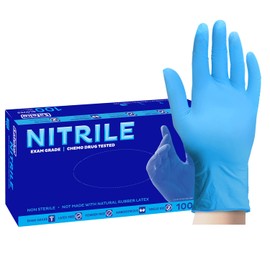 SAFEKO Disposable Exam Nitrile Gloves, Latex Free, Powder Free (Small, Blue)