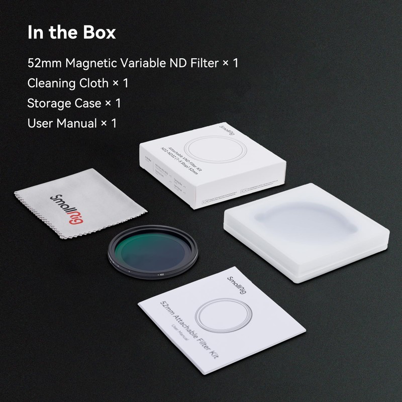 SMALLRIG 52mm Magnetic Variable ND Filter ND2-ND32 (1-5 Stops) No