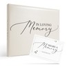 Funeral Guest Book for Celebration of Life Leather Memoria, Elegant